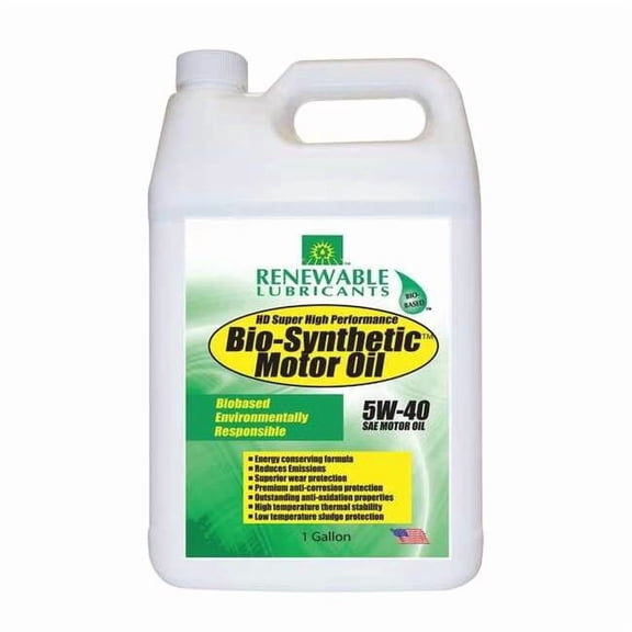 Renewable Lubricants Engine Oil, 5W-40, Bio-Synthetic, 1 Gal. 85253