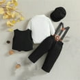 thumbnail image 5 of Tao Tao Baby Clothes Set For Birthday Toddler Kids Boys Gentleman's Dress Suit 4PCS Shirts + Vest + Rompers Pants + Hat Child Baby Outfits Black 12 Months, 5 of 9