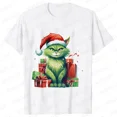 thumbnail image 1 of Señora Año Nuevo manga corta lindo gato estampado Tops moda mujer camisetas camisa tendencia gráfico Navidad regalo ropa femenina camiseta, 1 of 5