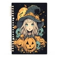 thumbnail image 2 of Pumpkins Surround Cute Witch Notebooks 2 Pcs 1-subject Journal 60 Sheets A5 College Ruled Paper Detachable Ring 8.3"x5.7", 2 of 8