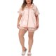 thumbnail image 2 of Conjuntos de pijamas de talla grande Agnes Orinda para mujeres, loungewear de satén suave, conjunto de 2 piezas con pantalones cortos 2X Champagne, 2 of 6