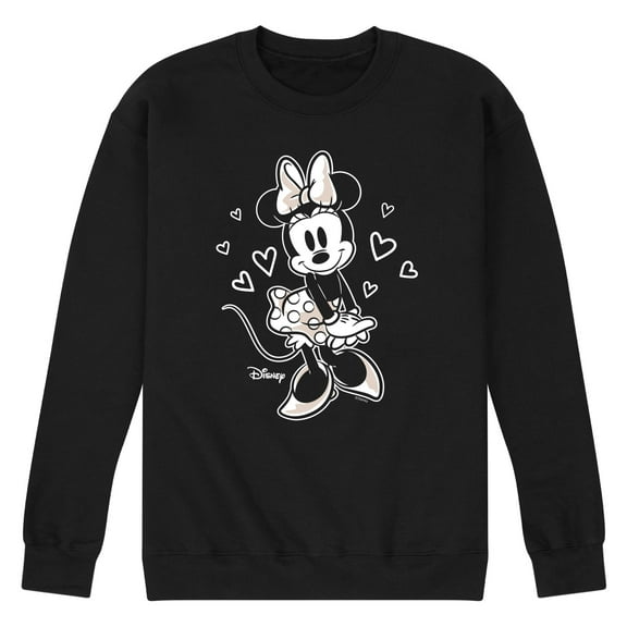 Disney - Mickey & Friends - Minnie Mouse - Hearts - Classic - Men's Crew Neck Fleece Pullover