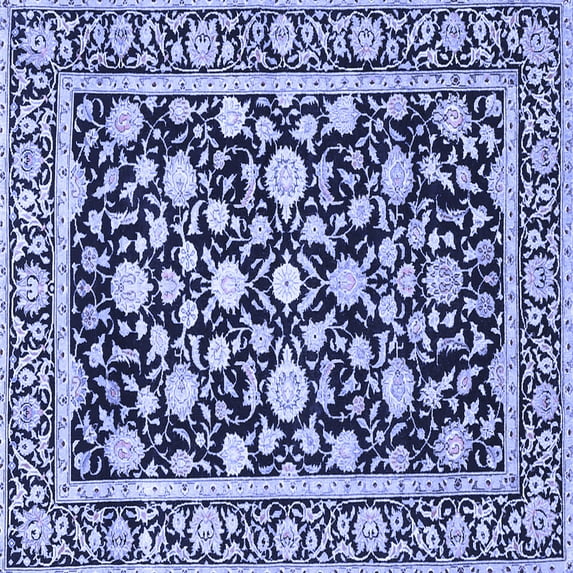 Ahgly Company Indoor Square Persian Blue Traditional Area Rugs, 4' Square