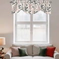 thumbnail image 3 of Tie Up Valances for Windows, Grey Pink Botanical Adjustable Valance Curtains Window Treatment for Living Room, Rustic Country Spring Floral Summer Leaf Rod Pocket Kitchen Curtains 60x18 Inch, 3 of 9