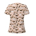 thumbnail image 6 of Zufioo Beagle Dog On Brown for Women's Deep V-neck Short-sleeved T-shirt, Top with Short Sleeves - with Stainless Steel Buckle, Moisture Wicking, Ideal Home Wear-Large, 6 of 9