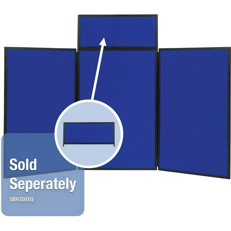 Quartet Show-It! 3-Panel Display System, 6' x 3', Double-sided