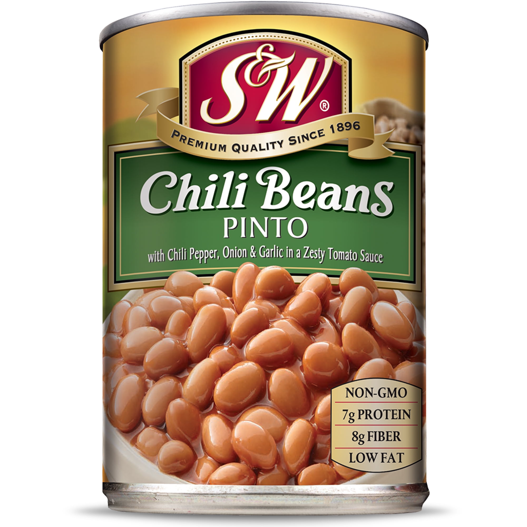 (12 Pack) S&W Canned Chili Beans, 15.5 Ounce Can, New