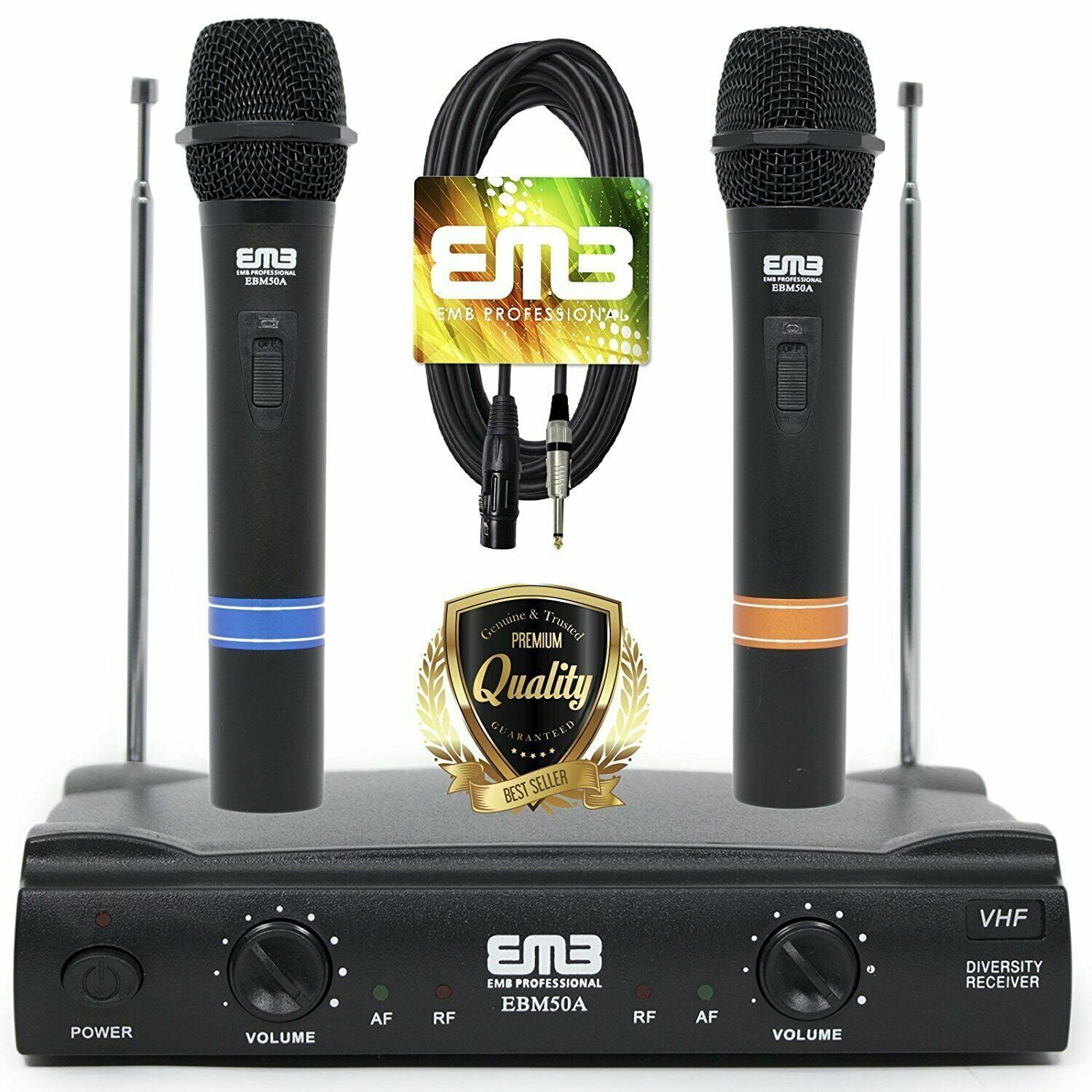 EMB VHF Professional Dual Wireless Handheld HIFI Microphone Long Range
