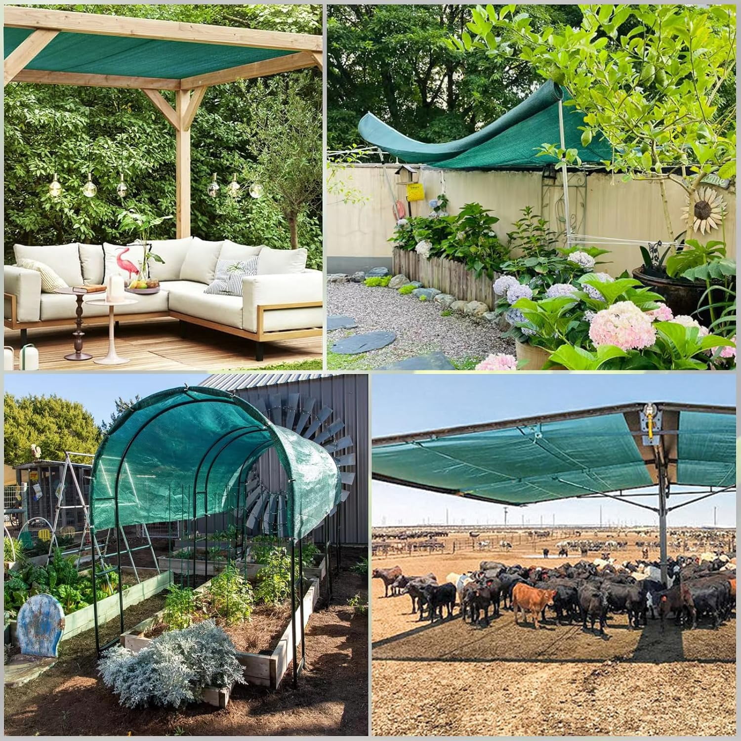 LOVE STORY 70% Shade Cloth Roll 5'10" x 100' Screen Cover for Garden Greenhouse Patio Canopy, Dark Green
