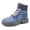 Blue, variant on Men's Lace-Up Mid-Top Denim Combat Boots, Round Toe Chunky Platform Sole Closed-Toe Casual Ankle Boots for Outdoor Daily Street Wear