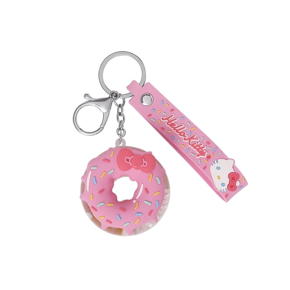 Sanrio Girl's Hello Kitty Pink Liquid Doughnut Shape Charm Keychain Charm