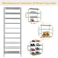 thumbnail image 2 of 10 Tiers Shoe Rack TeqHome 27 Pairs Shoe Organizer Shelves Iron Pipes Non-Woven Fabric Detachable Shoes Stand for Entryway, 2 of 10