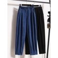 2023 Autumn Plus Size Jeans Women High Elastic Waist Loose Blue Black