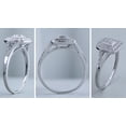 thumbnail image 4 of Dazzlingrock Collection Round White Diamond Split Shank Square Cushion Cluster Engagement Ring for Women (0.38 ctw, Color I-J, Clarity I2-I3) in 10K White Gold, Size 5.5, 4 of 6