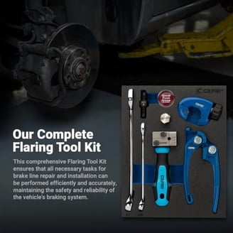 Double & Single Flaring Tool Kit For Brake Lines - 5 Adapters 3/16-1/2 Inch With Tube Cutter