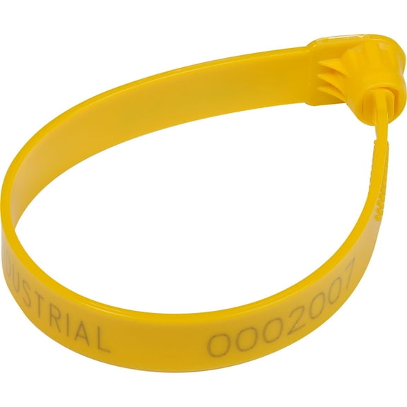 Global Industrial 670477YL Plastic Truck Seal, Yellow - 7.5 in. & 60 lbs Break Strength - Pack of 100