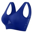 thumbnail image 5 of Gpoecd Wireless Bra Breathable Mesh Sports Bra Supportive Workout Top for Running Yoga and Fitness with Lace Back Design Comfortable Bras for Women Blue_003,XL, 5 of 5