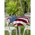 thumbnail image 4 of Outdoor Tablecloth with Umbrella Hole Zipper Wine Red Striped Round Tablecloth 60" Waterproof Outside Table Cloth Vintage Classic Horizontal Stripes Patio Table Cover Tablecloths for Picnic Party, 4 of 8