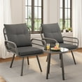 thumbnail image 6 of 3 Piece Wicker Patio Bistro Furniture Set, Asofer Outdoor Balcony Furniture Sets for Backyard, Poolside, Deck, Porch , Gray, 6 of 6