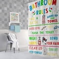 thumbnail image 2 of Bathroom Rules Girls Boys Teen Shower Curtain, Funny Motivational Words Colorful Inspirational Wooden Nursery Bathroom Kids Cloth Fabric Polyester Decor Set with Hooks, 72X72in, 2 of 5