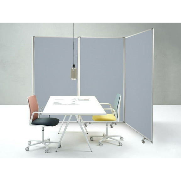 71" Gray Iron Folding Three Panel Screen Room Divider