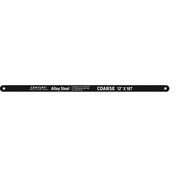 Century Drill & Tool 4333 High Carbon Alloy Steel Hacksaw Blade, 12" by 18T