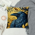 thumbnail image 2 of RUIYC Aesthetic Decorative Fine Crafted Yellow Blue Grey Bird Flower Vintage Ink Blue Bird Flower Short Plush Pillowcase White, 2 of 5