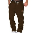 thumbnail image 1 of Zszcpp High Waisted Pants Mens Long Solid Fleece Lined Sweat Wide Straight Leg Bottom Sweat Joggers Pockets Trousers Casual Trouser, 1 of 4