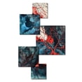 thumbnail image 3 of Designart "Captivating Liquid Ink Blue and Red III" Modern Geometric Metal Art Print Set, 3 of 5