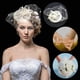 thumbnail image 2 of Tocados de plumas para fiesta de té y cóctel de flores, sombrero de copa para niñas y mujeres (Beige), 2 of 12