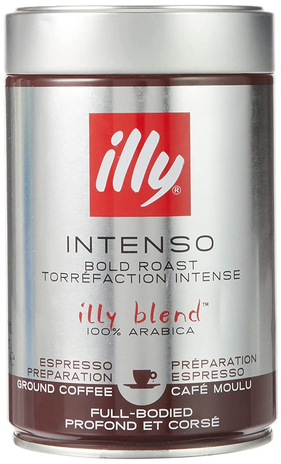 illy Intenso Ground Espresso Coffee, Bold Roast, Intense, Robust and