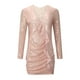 thumbnail image 5 of Moda mujer Sexy Casual Correa Wrap V cuello fruncido hendidura fiesta Midi Glitter vestido Pompotops  hdfakjf2404, 5 of 9