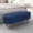 Blue, variant on Oval Storage Bench 43.5" Fabric Ottoman with Rubber Wood Legs, 250lbs Capacity for Entryway Living Room (Grey)