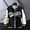 thumbnail image 2 of GHSDFBB Baseball Jackets Letter Print Men's Streetwear Tops Patchwork Style, 2 of 4
