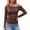 Brown, variant on Womens Tops Cross Neck Slim Fit Blouse Elegant Asymmetric Top for Casual Summer Daily,Black M