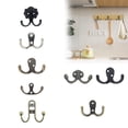 thumbnail image 5 of Wall Mounted Coat and Hat Hook Antique Brass Double Prong Design for Jackets Scarves Bags Towels Keys and Home Entryway Storage,wall hook,H,1PC, 5 of 5