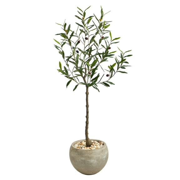 Nearly Natural 50" Olive Artificial Tree in Sand Colored Planter