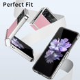 thumbnail image 7 of for Samsung Galaxy Z Flip 4 Case,Slim Thin Lightweight Non-Slip Leather Back Electroplated Frame Shockproof Protective Phone Case with Hinge Protection for Samsung Galaxy Z Flip 4 5G (Pink), 7 of 7