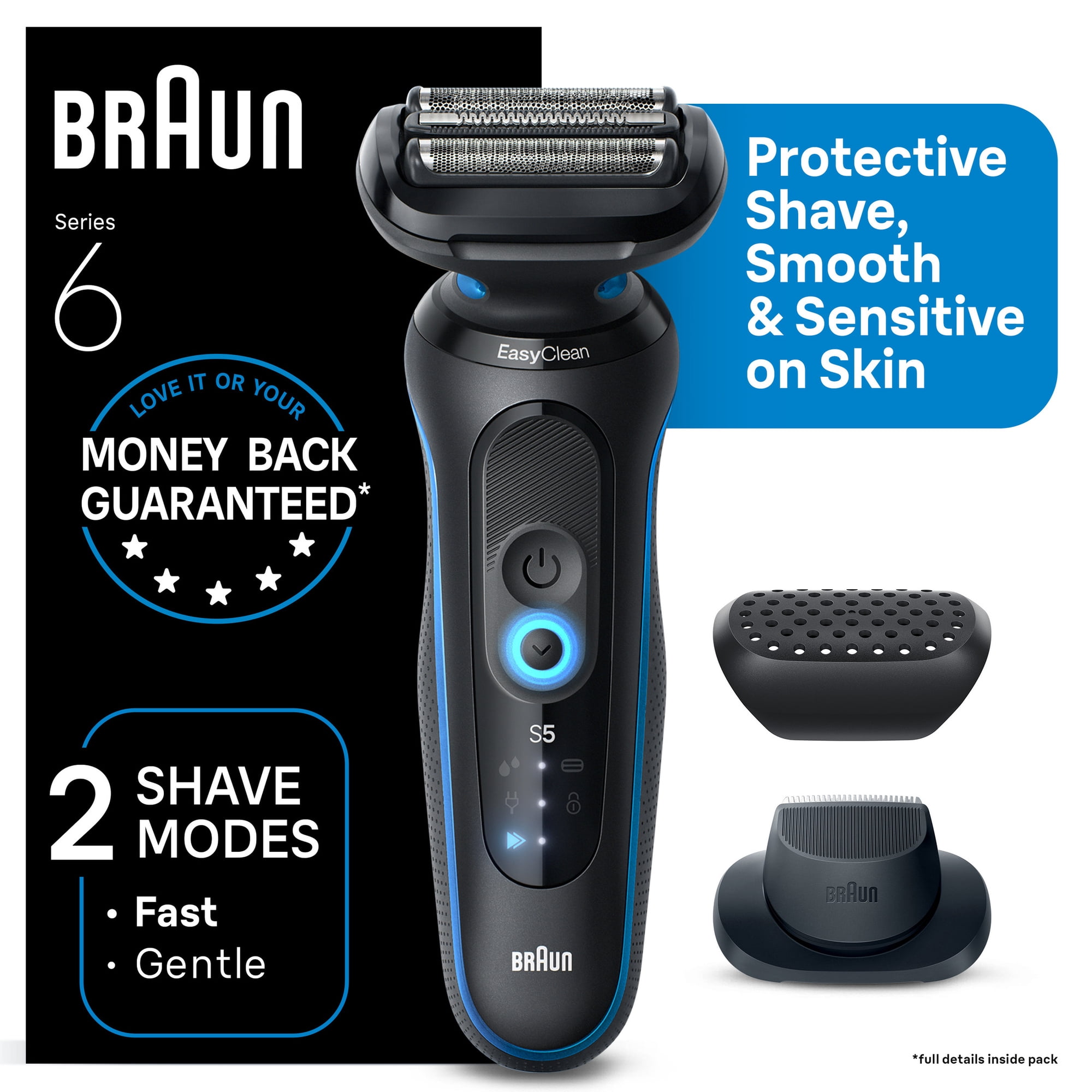 Braun Electric Razor for Men Series 6, Electric Shaver, Precision Trimmer, S6 6120s