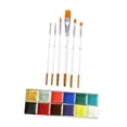 thumbnail image 2 of Paleta de Pintura de 12 colores Yuyangstore para rostro y cuerpo 16 cm x 6 cm 6 pinceles, 2 of 8