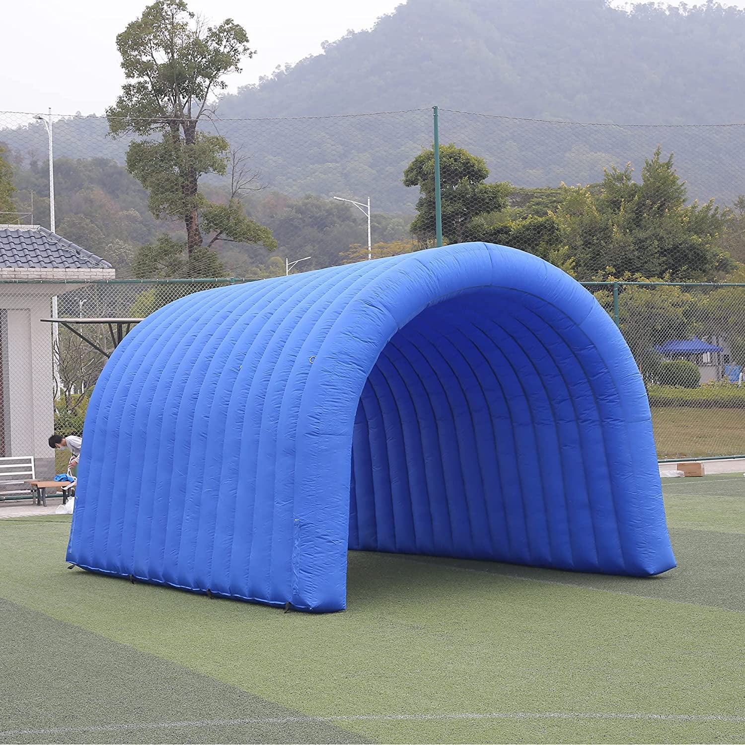 SAYOK Inflatable Tunnel(Blue, 16.7x9.84x9.19ft) Builtin Blower, Sport