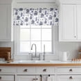 thumbnail image 3 of Navy Blue Coastal Valance Curtains for Kitchen/Living Room/Bathroom/Bedroom Window, Rod Pocket Small Topper Half Short Window Curtains Voile Sheer Scarf, Coral Shell Summer Beach Nautical 60"x18", 3 of 8