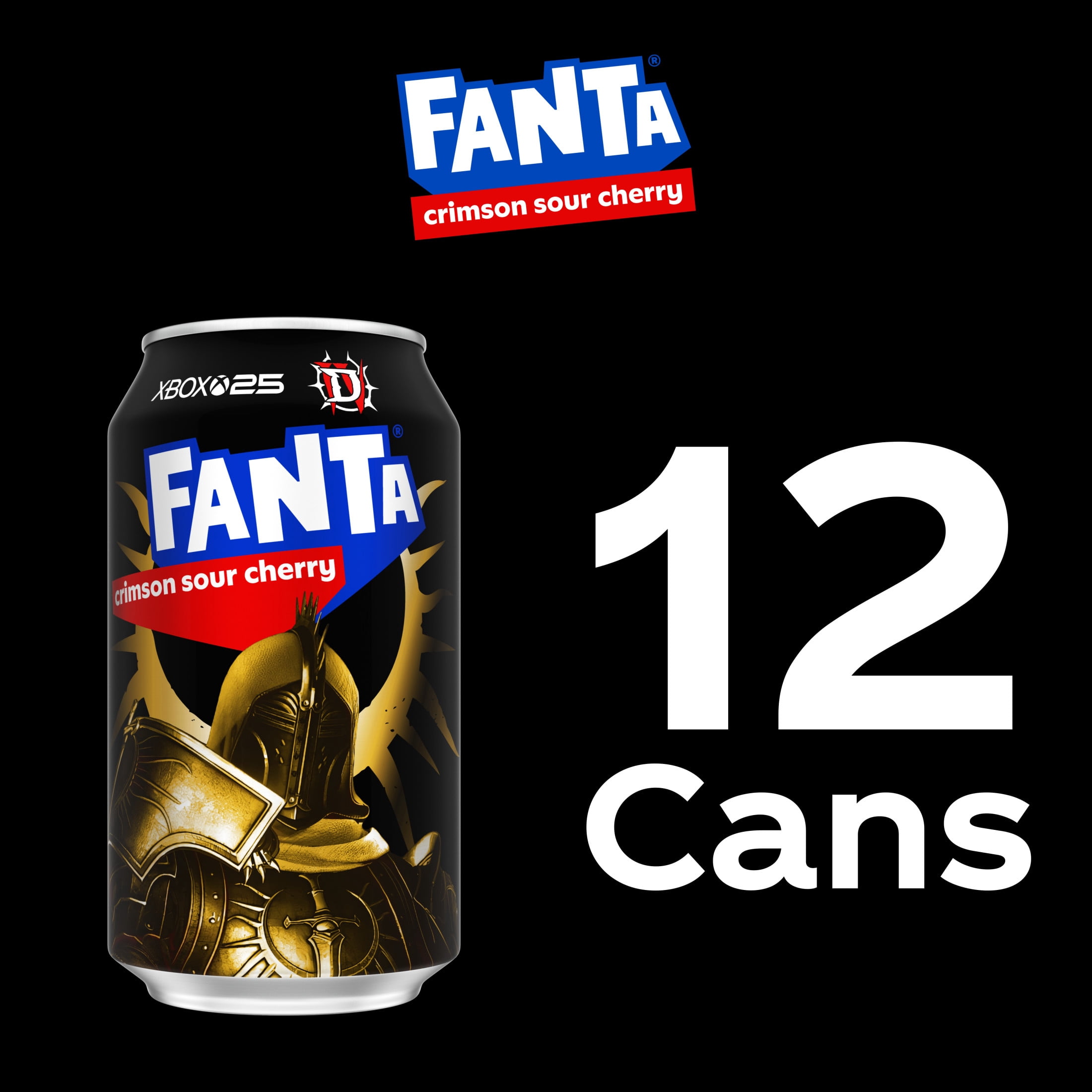 (2 pack) Fanta Crimson Sour Cherry Soda Pop Fridge Pack Cans, 12 fl oz, 12 Pack