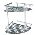 thumbnail image 1 of Aluminum 2-tier Bathroom Corner Storage Rack Organizer Shower Shelf (Silver), 1 of 6