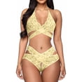 thumbnail image 3 of Levmjia Womens Lingerie Exotic Sets Ladies Fashion Temptation Lace Neckband Underwear, 3 of 6