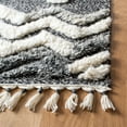 thumbnail image 3 of SAFAVIEH Casablanca Sheldon Geometric Chevron Wool Shag Area Rug, Black/Grey, 5' x 8', 3 of 9