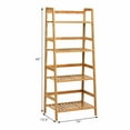 thumbnail image 2 of Gymax 4-Tier Bamboo Ladder Shelf Multipurpose Plant Display Stand Storage Bookshelf, 2 of 10