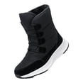 thumbnail image 4 of Zapatos de felpa impermeables de color sólido para mujer con soporte para el arco para exteriores (36) negro, 4 of 9