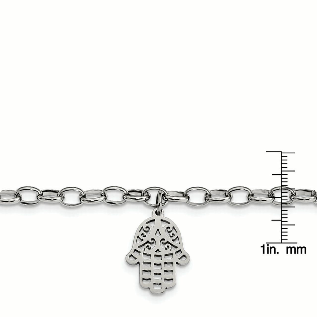 Primal Steel Stainless Steel Chamseh/Hamsa 7in Bracelet