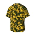 thumbnail image 6 of PAYOHTO Thread Leaf Coreopsis Flowers Mens Hawaiian Casual Short-sleeved Shirt Tropical Summer Beach Button Down Shirts, 6 of 7